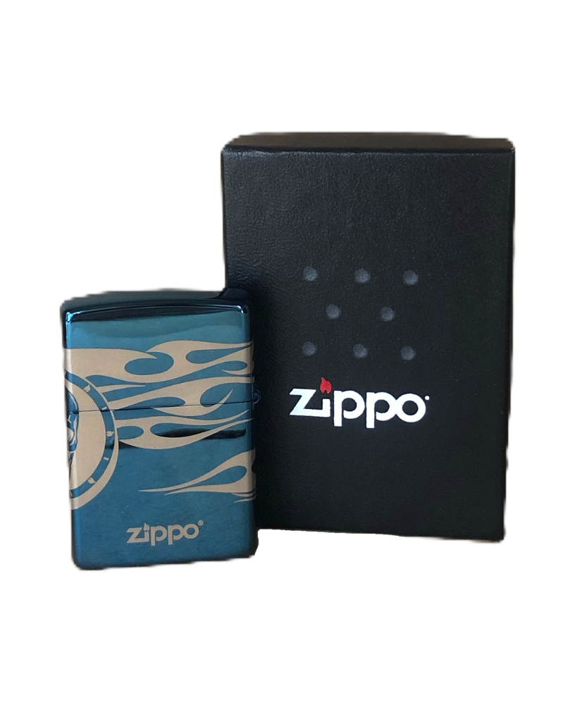 Zippo Tatoo design bleu