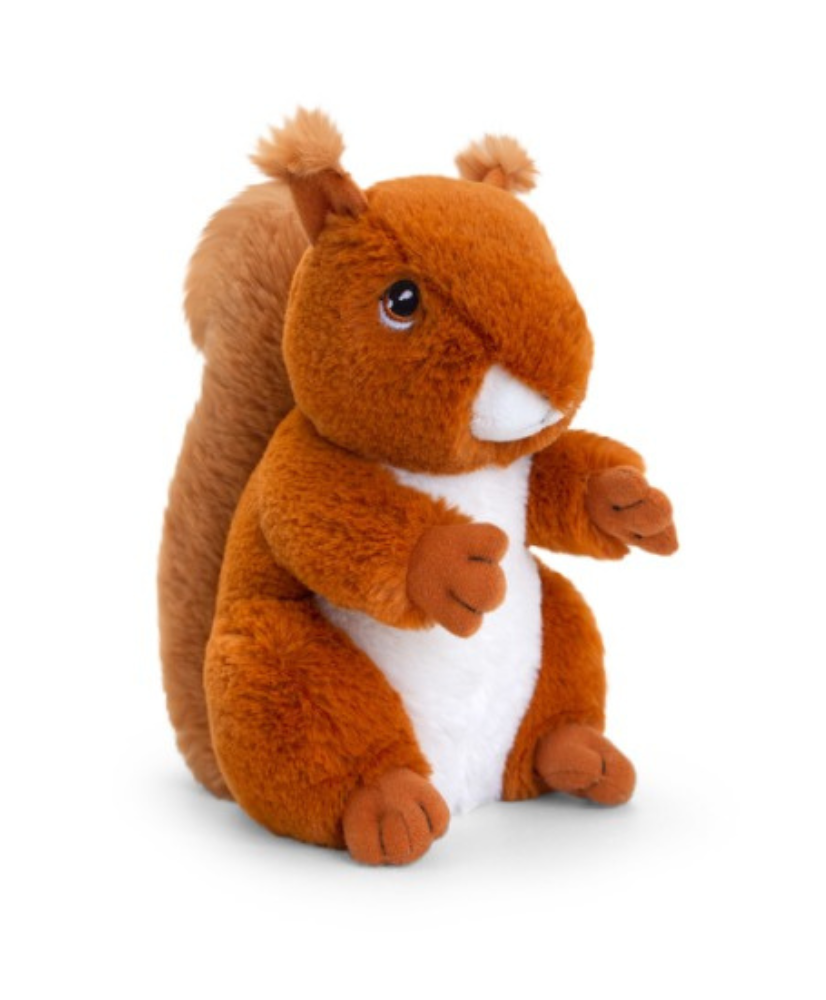 Peluche écureuil roux 19cm 100% recyclée