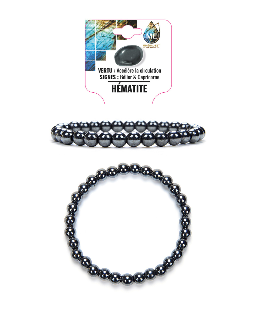 Bracelet boule - Hématite