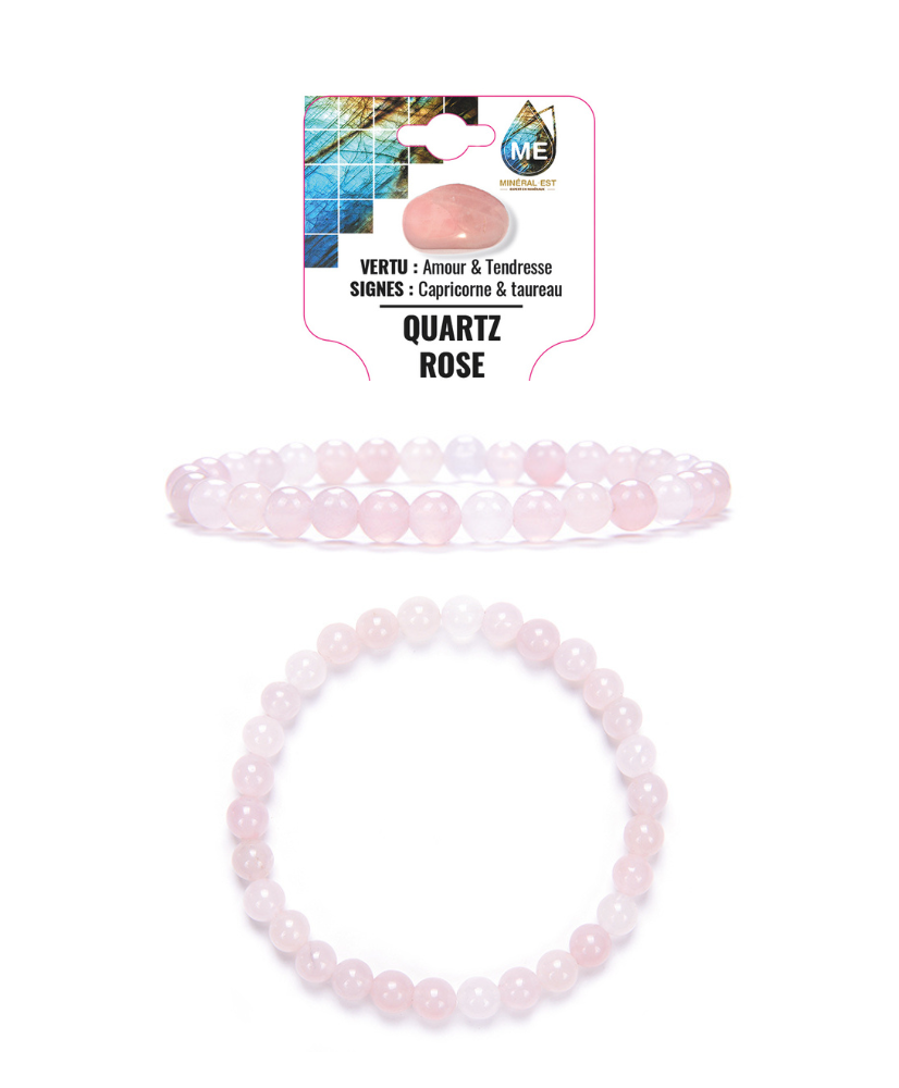 Bracelet boule - Quartz rose
