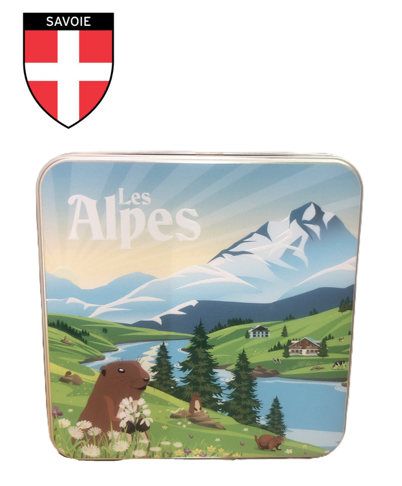 Sablés au beurre des alpes et boite en métal