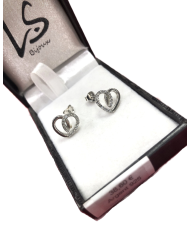 Boucles d'oreille cœurs argent 925