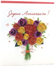 carte les petits pétales 3D - bouquet