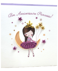 Carte Les Petits Pétales 3D - Danseuse Lune