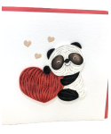 Carte les petits pétales 3D - panda coeur