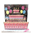 Carte carrée magique 3D - joyeux anniversaire ballon