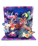Carte carrée magique 3D - jungle tigre
