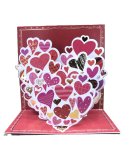 Carte carrée magique 3D - coeurs