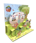 Carte carrée magique 3D - maison bicyclette