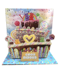 Carte carrée magique 3D - gros bisous bonbons