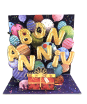 Carte carrée magique 3D - bon anniv ballons