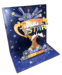 Carte carrée magique 3D - Happy birthday super star