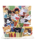 Carte carrée magique 3D - anniversaire chat