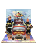 Carte carrée magique 3D - pompiers