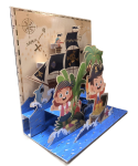 Carte carrée magique 3D - pirates