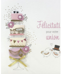 Carte charmed strass - féliciations pour votre union