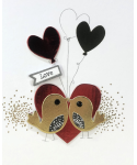 Carte charmed strass - love oiseau