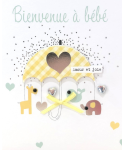 Carte charmed strass - bienvenue a bébé !