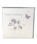 Carte charmed strass - sincères condoléances