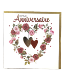 Carte charmed strass - Joyeux anniversaire coeur