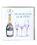 Carte charmed strass - Un an de plus ça se fête