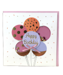 Carte charmed strass - happy birthday ballons