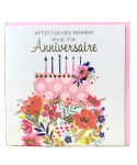 Carte charmed strass - affectueuses pensées pour ton anniversaire