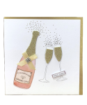Carte charmed strass - champagne grand cru tchin tchin