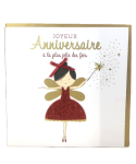Carte charmed strass - joyeux anniversaire a la plus jolie des fées