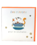 Carte charmed strass - des ronrons pour te souhaiter