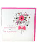 Carte charmed strass - ce bouquet pour te souhaiter un bon anniversaire