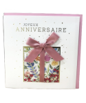 Carte charmed strass - joyeux anniversaire paillettes