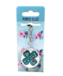 Porte-clés trèfle et coeur porte-bonheur