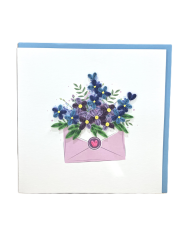 Carte Les Petits Pétales 3D - Enveloppe fleurie