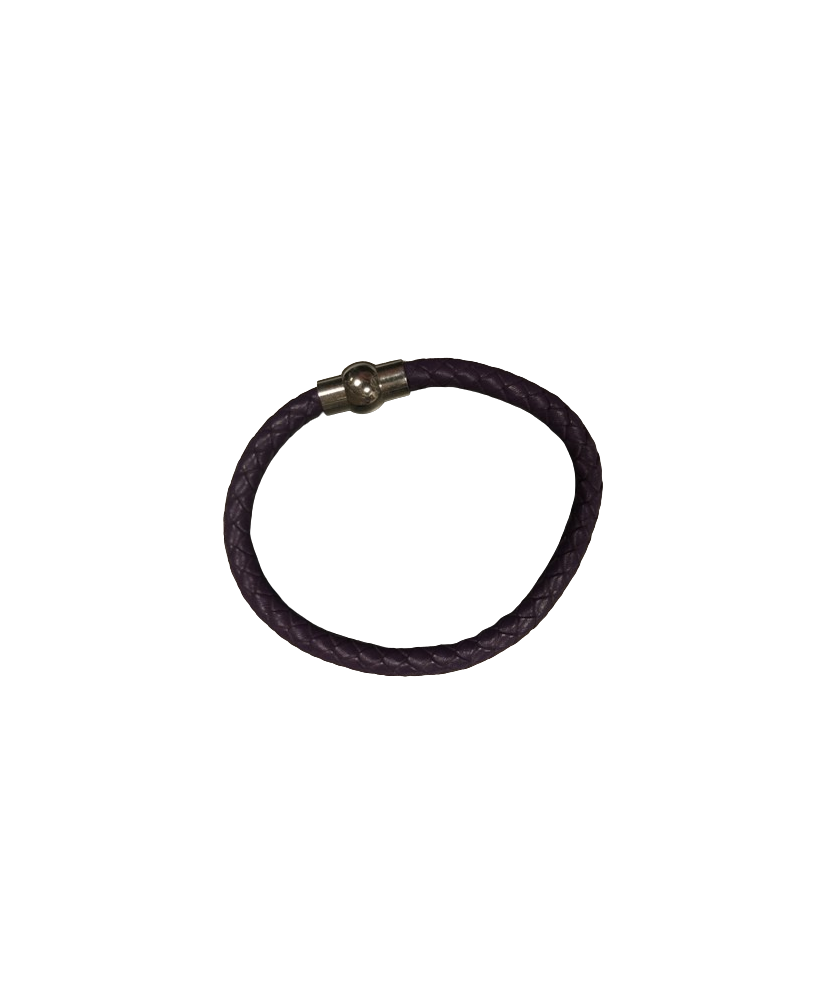 Bracelet cuir violet