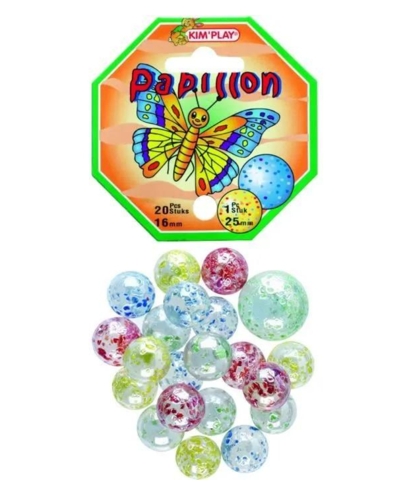 Kim'Play - Lot De 20 Billes Papillon Et 1 Calot Papillon